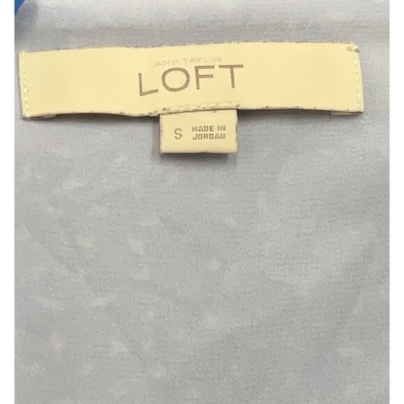 Ann Taylor Loft Blue Sleeveless Lightweight Casual Tiny Bird Print Top Blouse - Picture 7 of 9